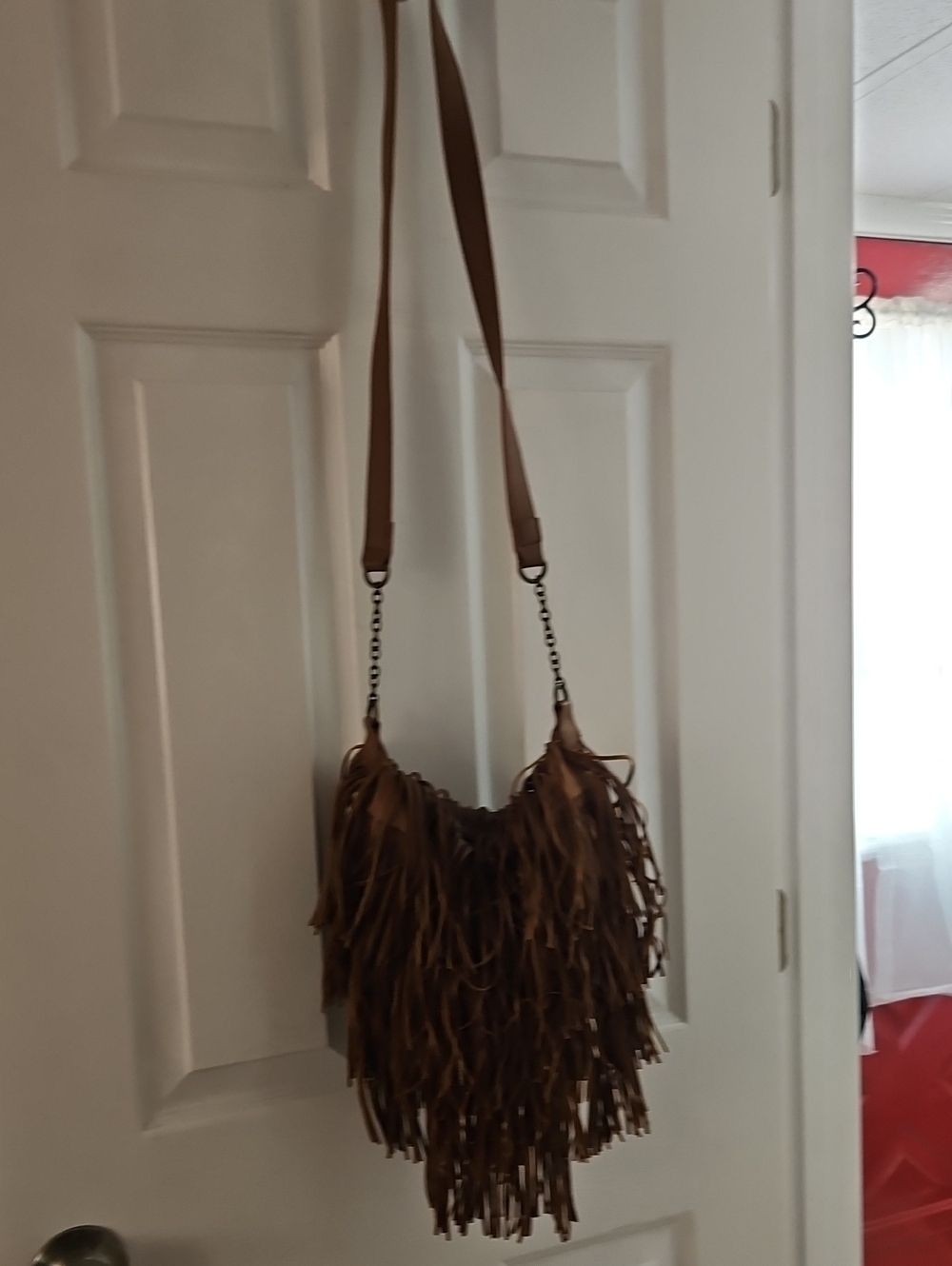 Vntg Mossimo Supply Co Boho Frindged Crossbody Brown